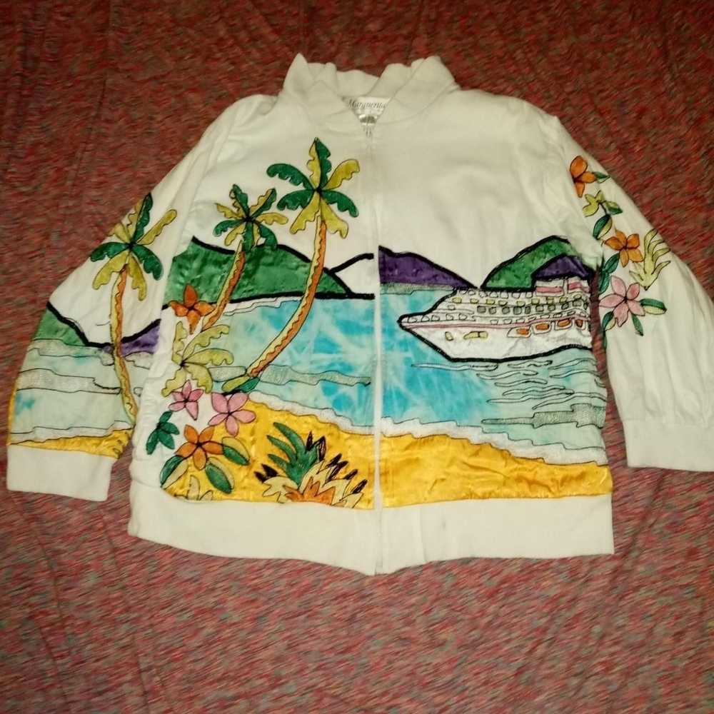 Tropical Print Bomber Jacket